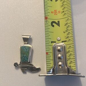 CA Sterling cowboy boot pendant